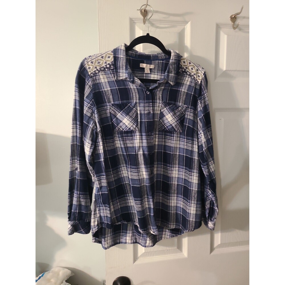 Established 1962 Navy Plaid Button Down Shirt, Size 1X
